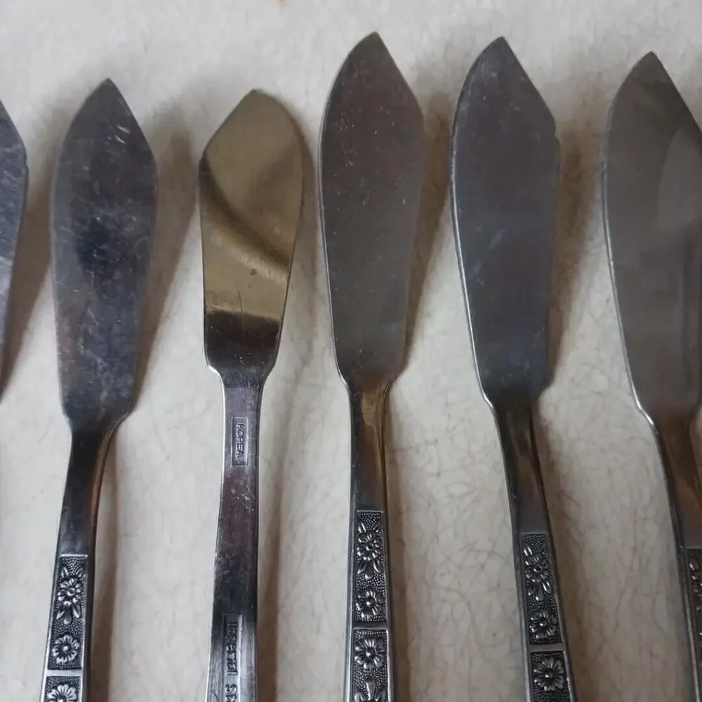 Imperial Serta Stainless Cheese Knives Korea Vintage
